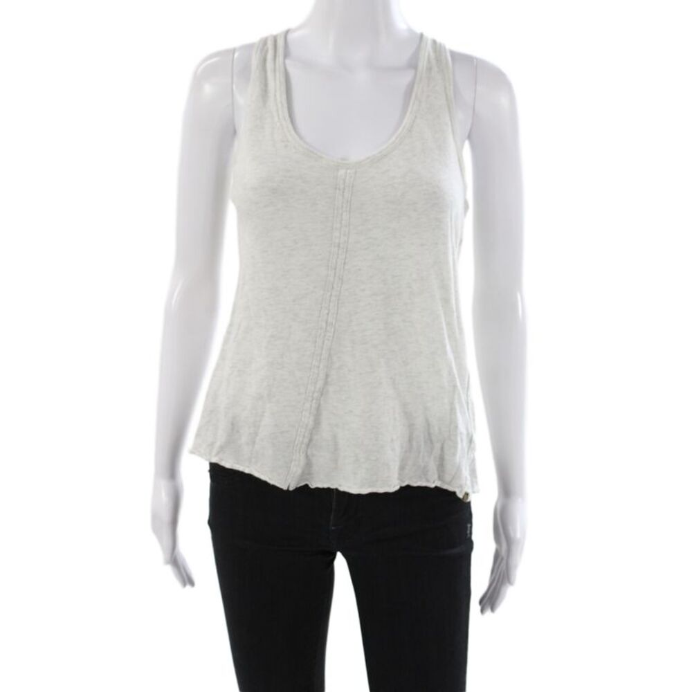 Billy Reid Women Gray 85% Cashmere Scoop Neck Sleeveless Basic Tank Size XS